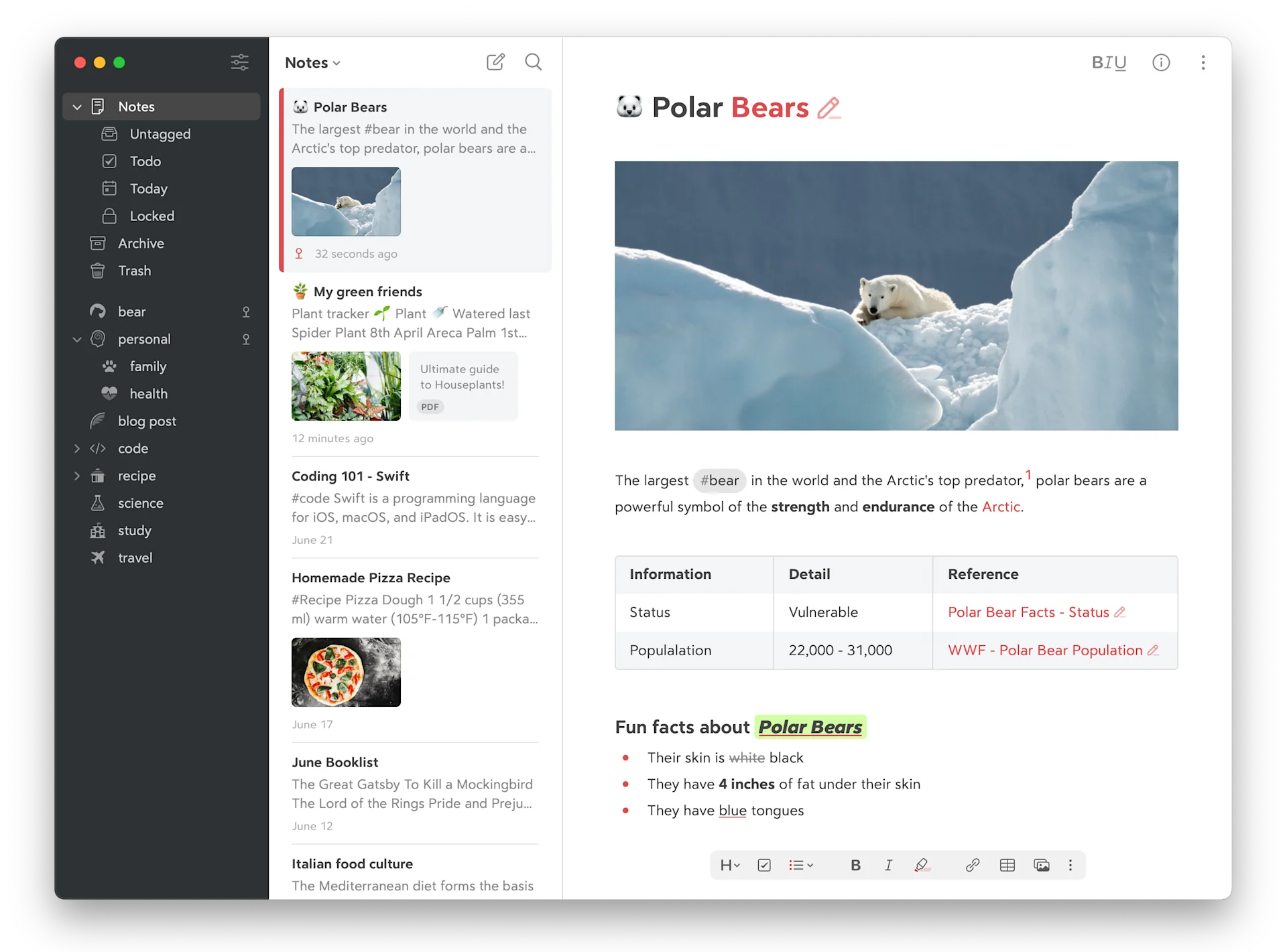 Bear Notes Markdown on Mac