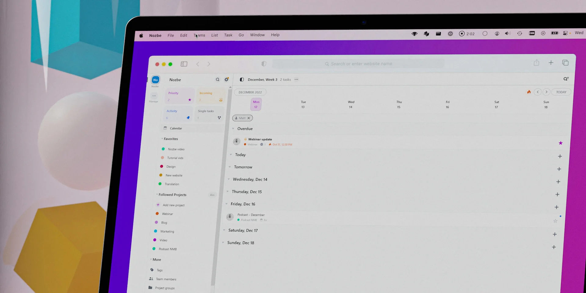 Managing Projects in Nozbe