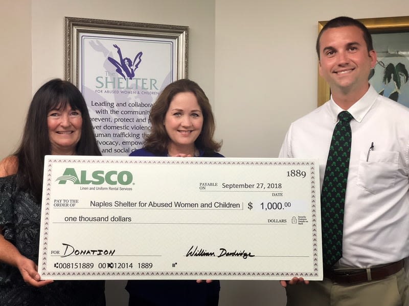 Alsco donates to the Naples Shelter for Abused Women and Children