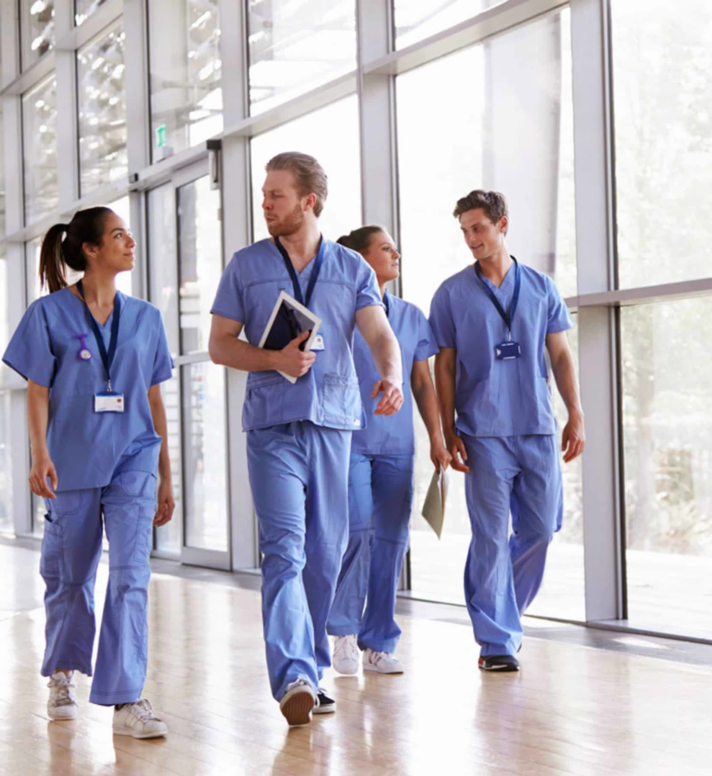 Medical professionals in scrubs.