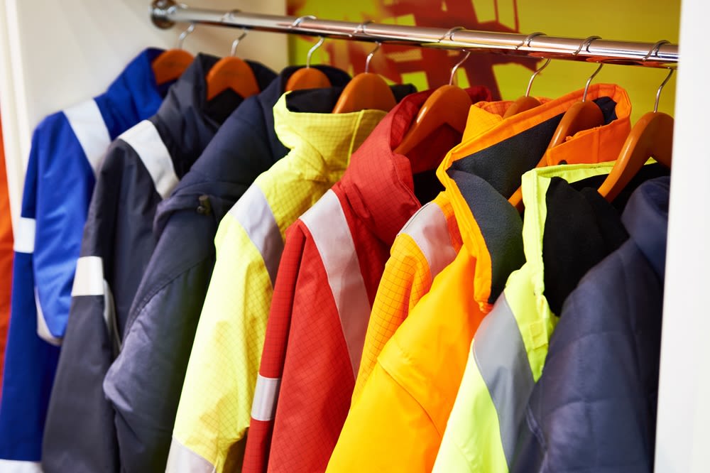 A collection of high visibility work jackets.