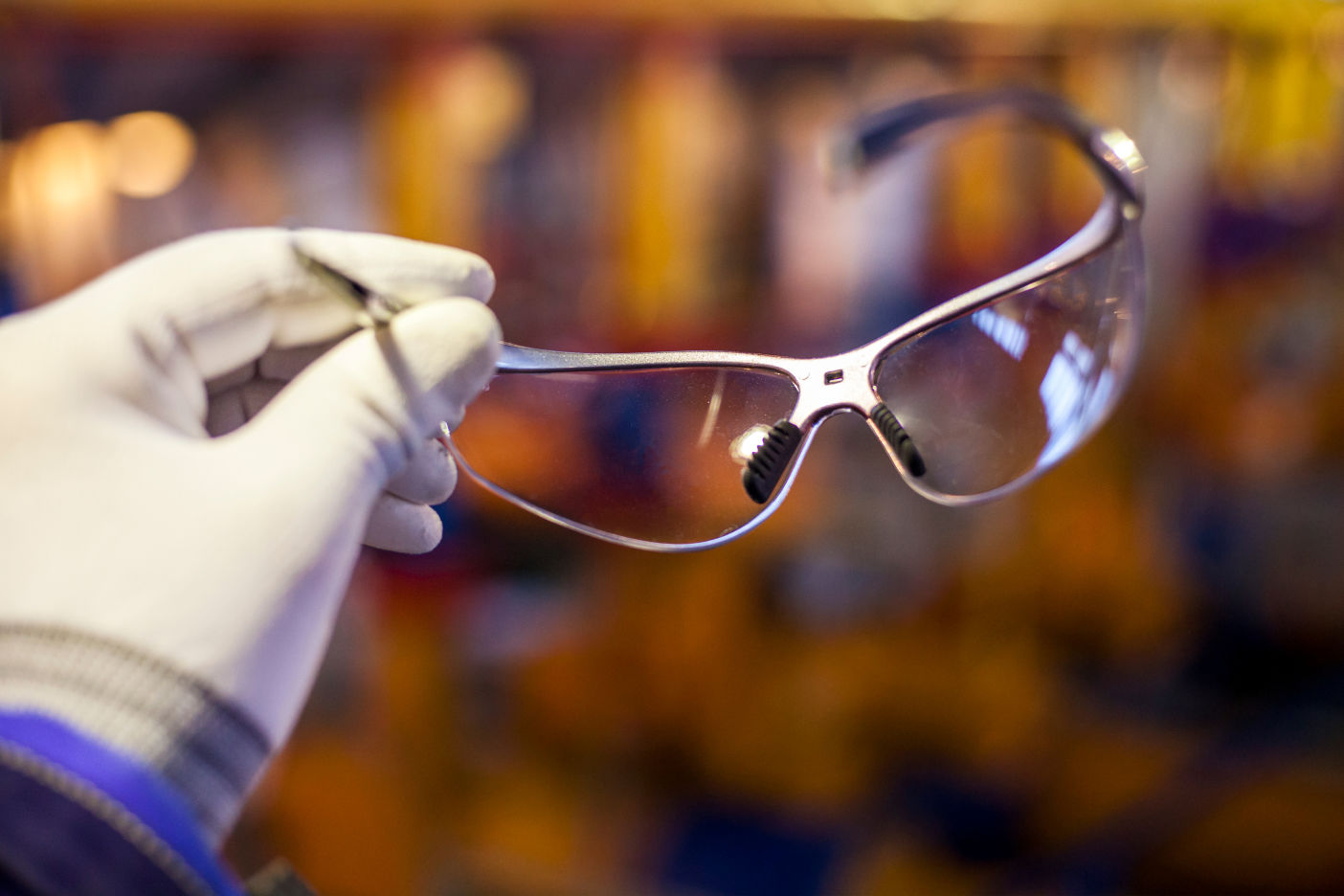 a pair of safety glasses