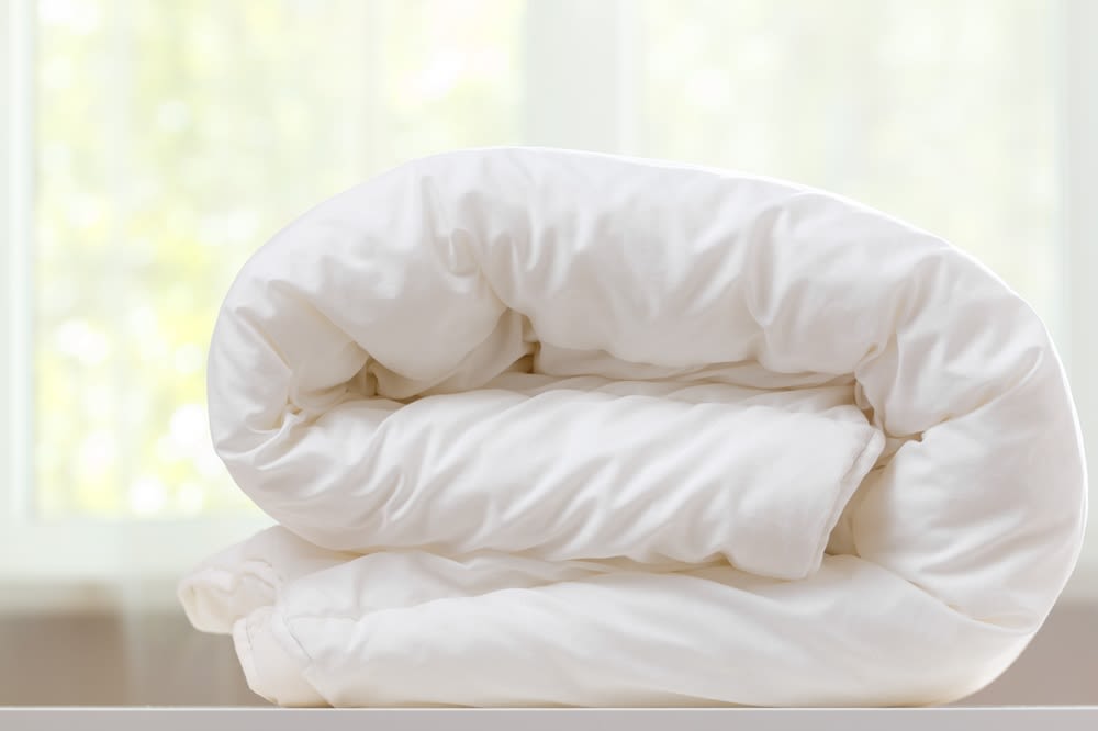 A folded duvet