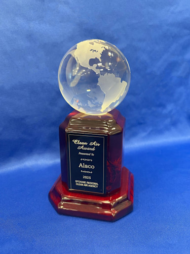 Alsco Uniforms 2025 Clean Air Award trophy