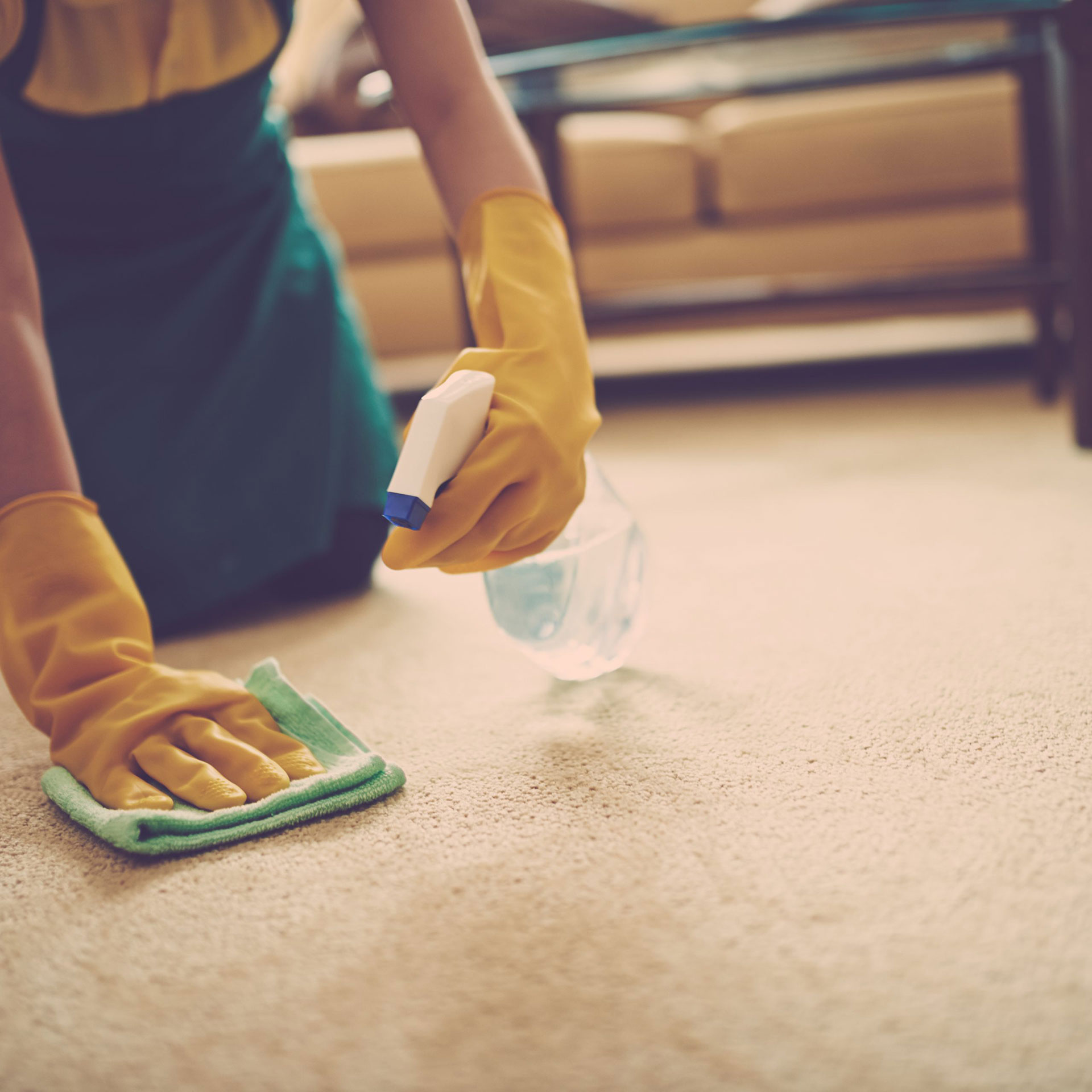 Disinfecting carpet store