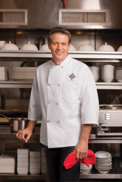 Man wearing a chef's uniform