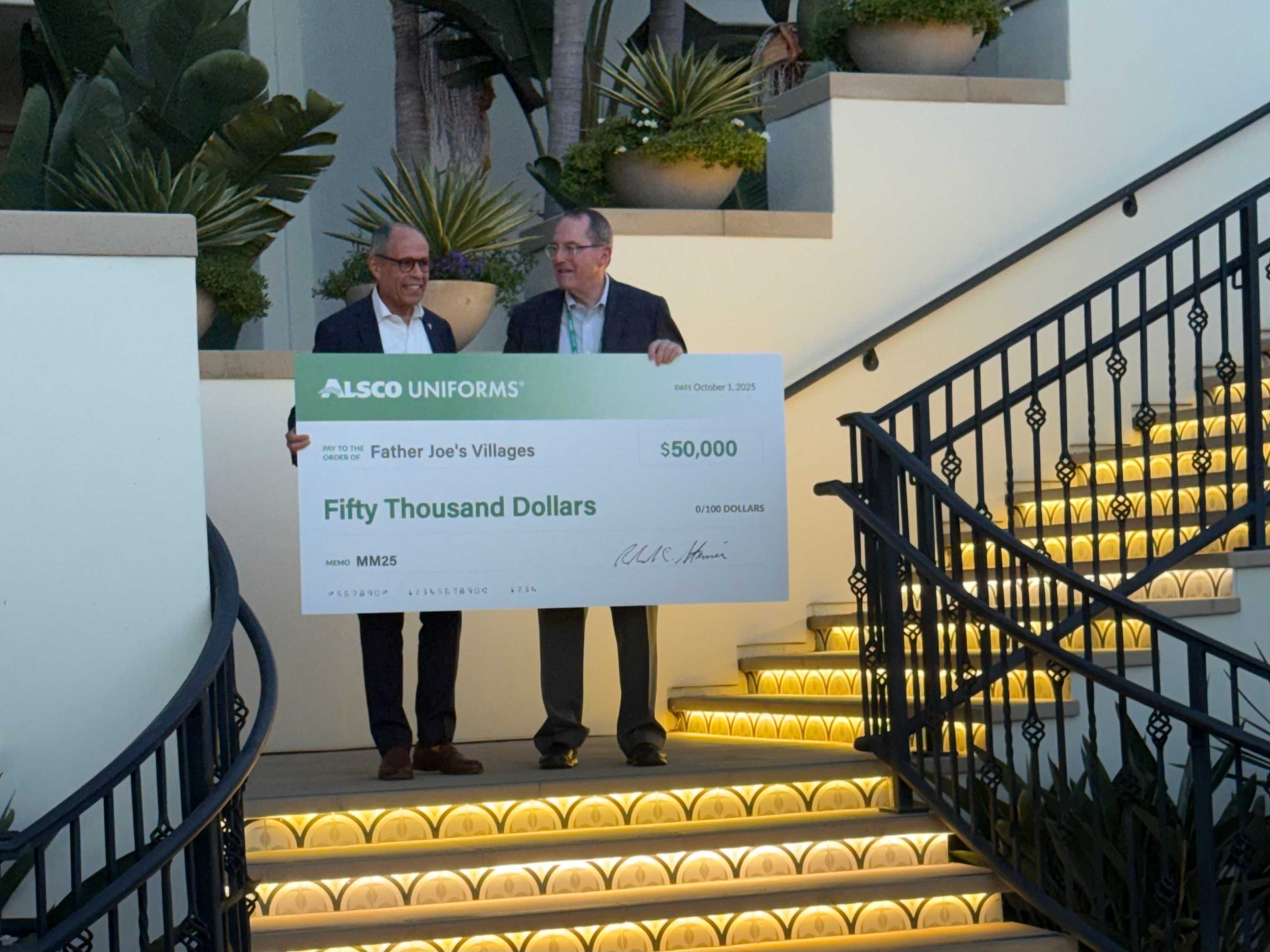 Alsco Uniforms Donates $50,000 to Father Joe’s Villages t... background