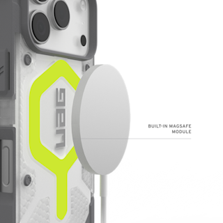 UAG Pathfinder Clear iPhone 18/17 Pro Case iPhone 18 Pro in Active Neon detail view