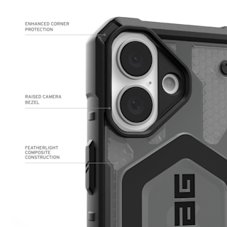 UAG Pathfinder Clear iPhone 16 Case iPhone 16 in Ash/Black detail view