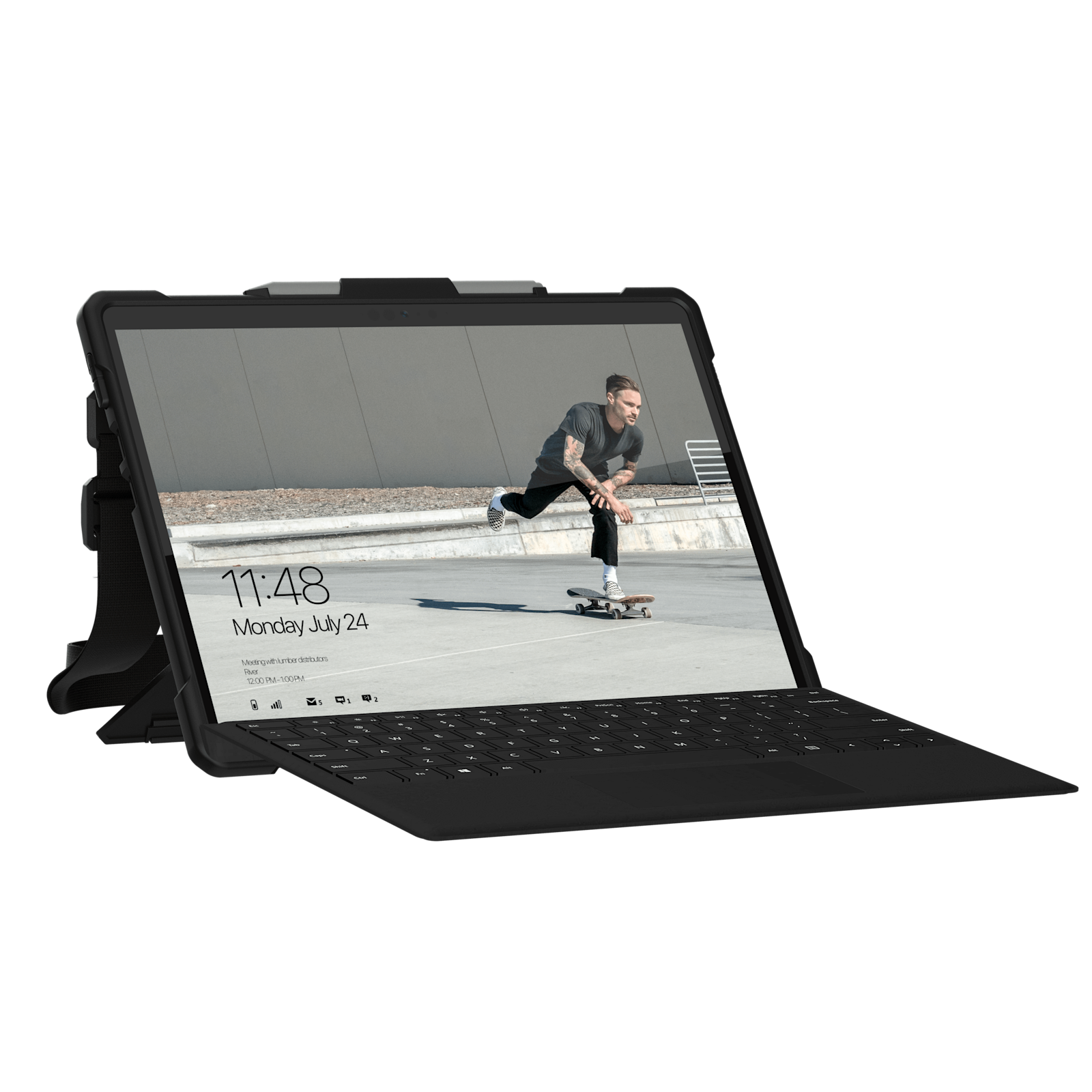 Microsoft Surface Pro X With Handstrap And Shoulder Strap Case By