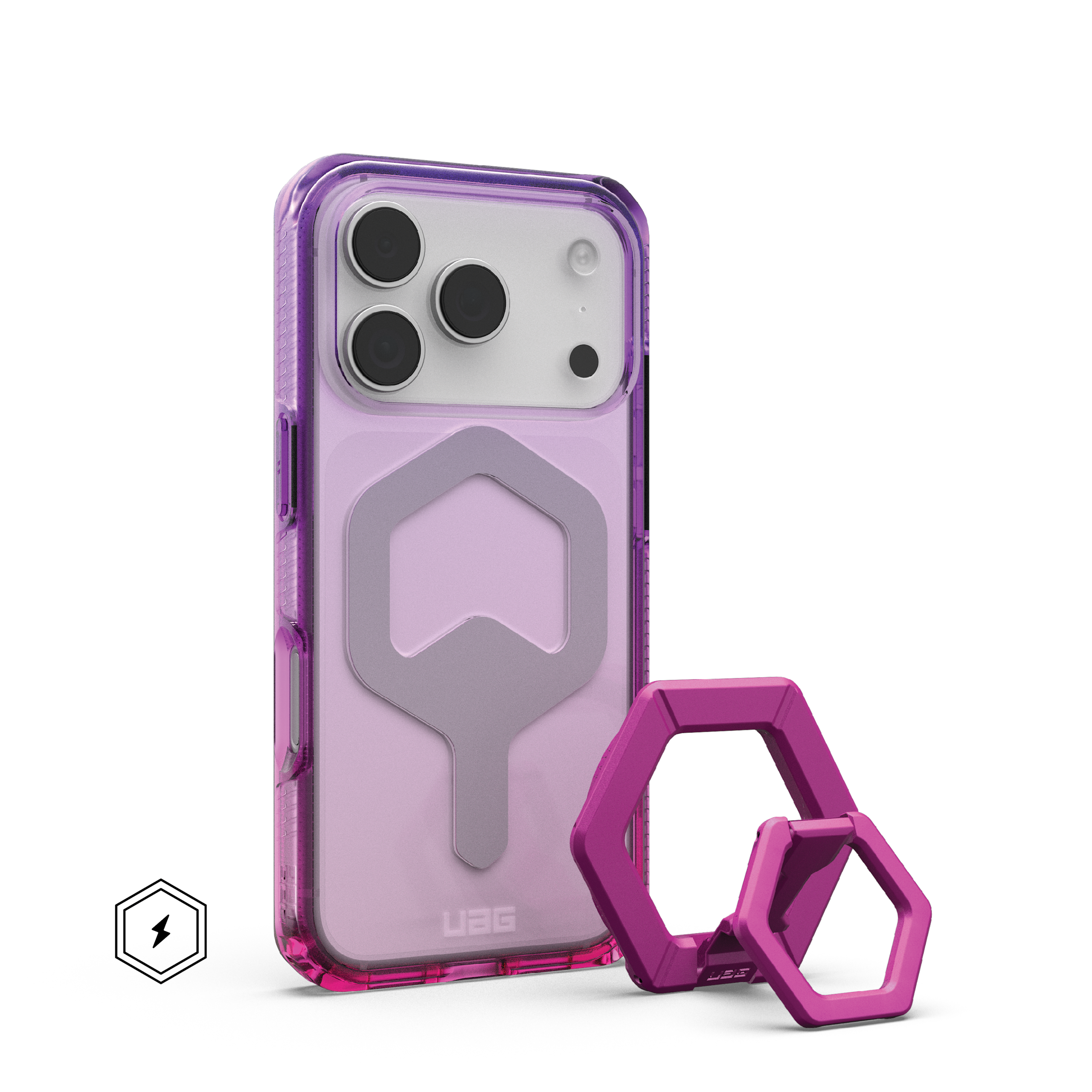 UAG iPhone 17 Pro Phone Case and Magnetic Ring Stand Bundle Clear