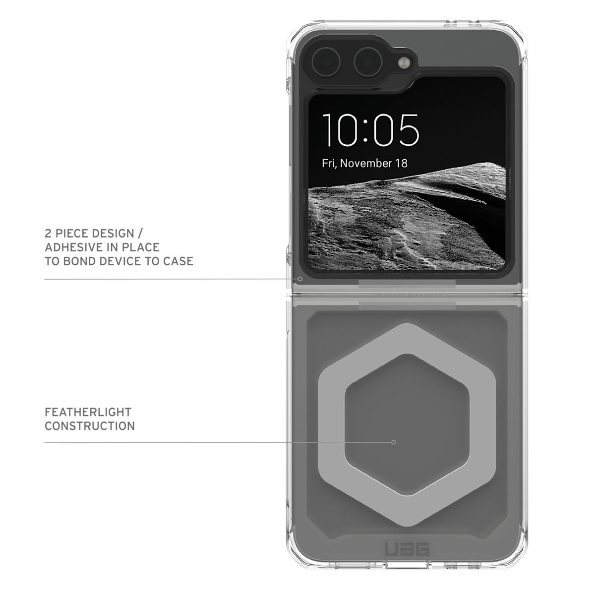 Samsung Galaxy Z Flip6 Case Clear Magnetic Charging Plyo | Urban Armor Gear Samsung Galaxy Z Flip6 Case Clear Magnetic Charging Plyo | Urban Armor Gear