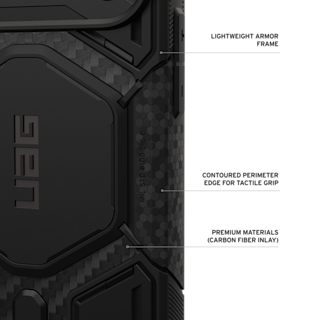 UAG Monarch Pro iPhone 18 Pro Max Case iPhone 18 Pro Max in Carbon Fiber detail view