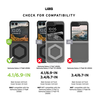 UAG Mouve Galaxy Z Flip8 Case Z Flip8 in Ash detail view