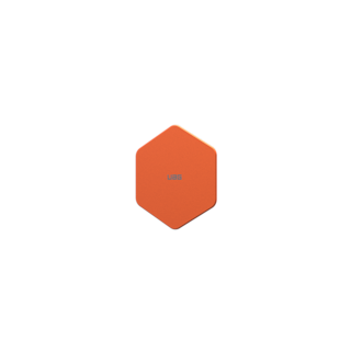 UAG Metal Hexagon Sticker (2 Pack) Magnetic Sticker case in Orange detail view
