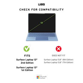 UAG Plyo Series Surface Laptop 13" (2nd Ed, 1st Ed) Case Surface Laptop 13" (1st Ed, 2nd Ed) in Ice detail view