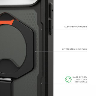 UAG Plasma XTE iPhone 18/17 Pro Max Case iPhone 18 Pro Max in Black/Pop Orange detail view