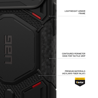 UAG Monarch Pro Kevlar iPhone 18 Pro Max Case iPhone 18 Pro Max in Kevlar® Black detail view