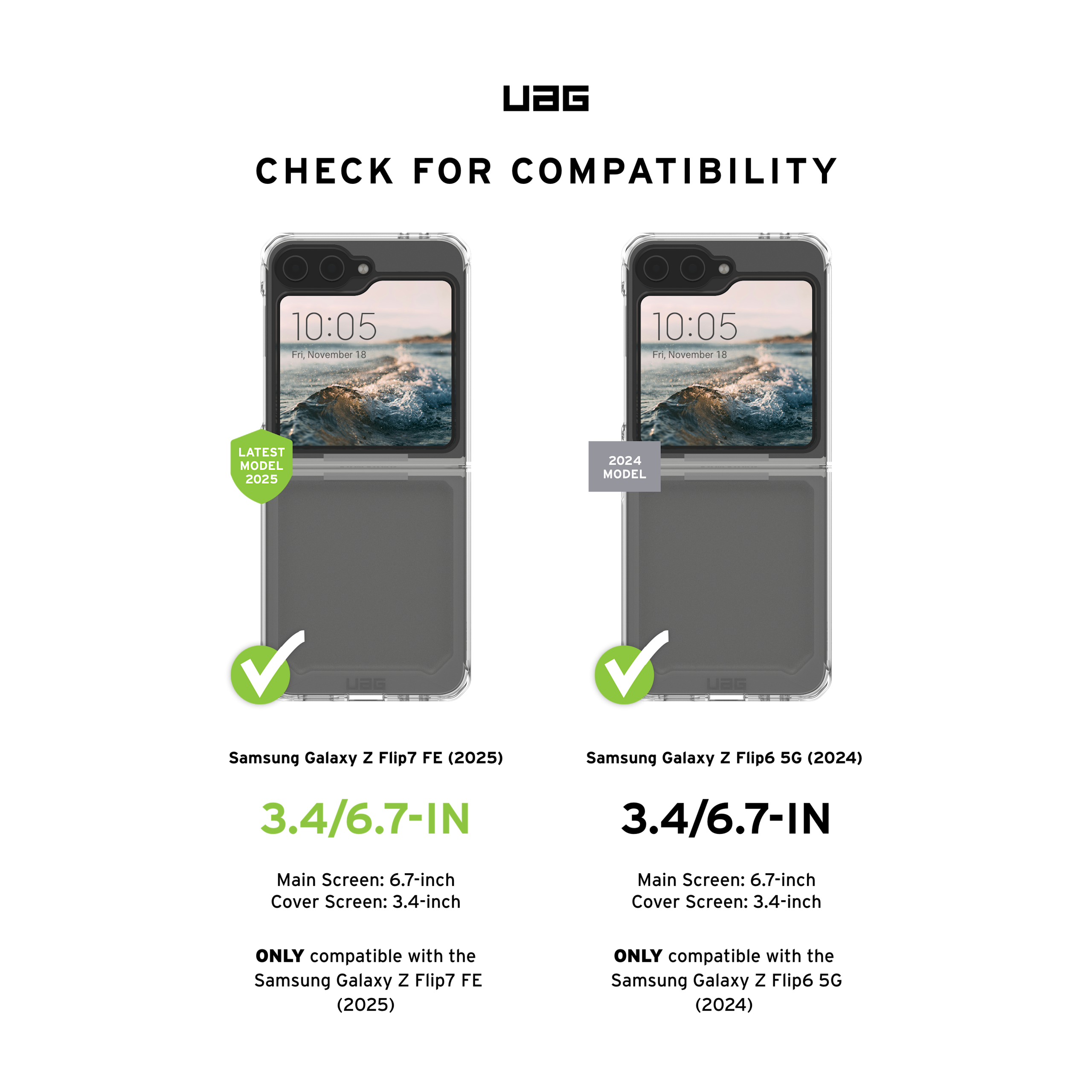 Samsung Galaxy Z Flip7 FE Case Clear Open Hinge Plyo | Urban Armor