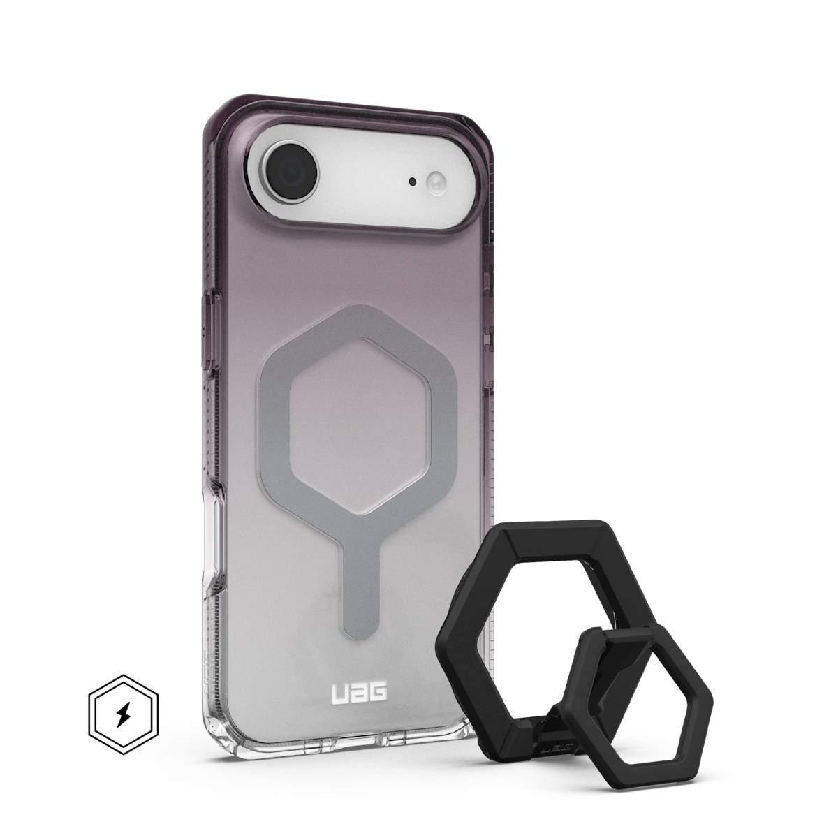 AULUMU iPhone Air用ケース & リングスタンド セット UAG iPhone Air Phone Case and Magnetic Ring Stand Bundle Clear