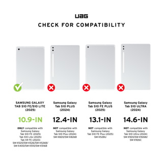 UAG Metropolis SE Galaxy Tab S10 FE 10.9" Folio Case Tab S10 FE 10.9" in Black detail view