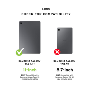 UAG Scout Galaxy Tab A11+ Plus 11" with Kickstand & Hand strap Case Tab A11+ Plus 11" in Black detail view