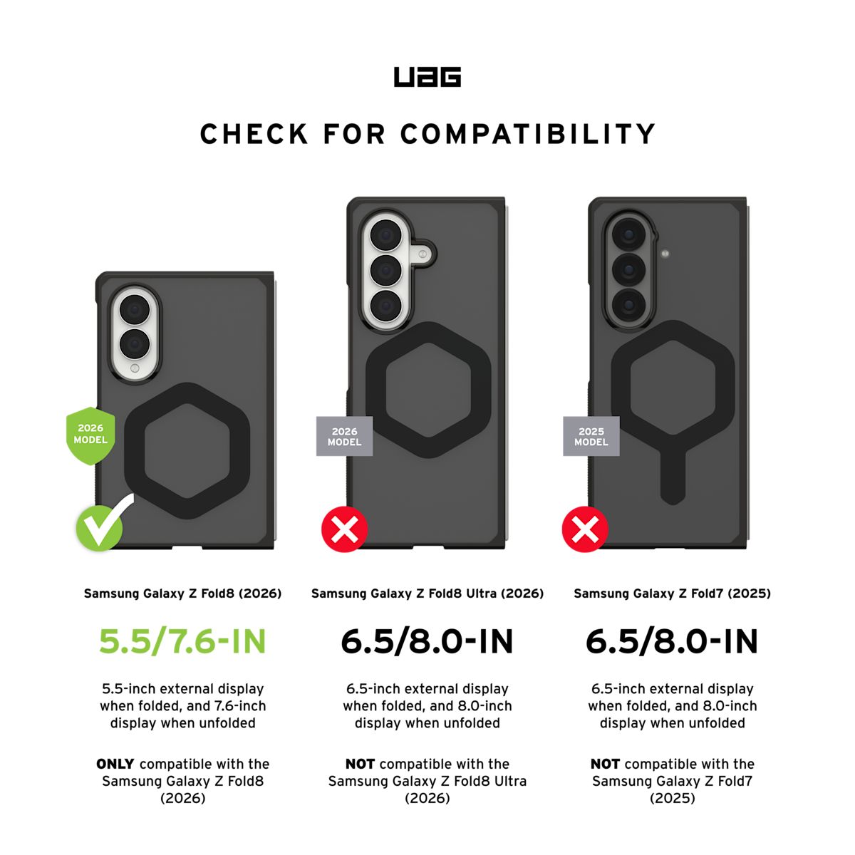 新品未開封 MY RUGGED 211 UAG Mouve Galaxy Z Fold8 Case MagSafe Compatible Military-Grade