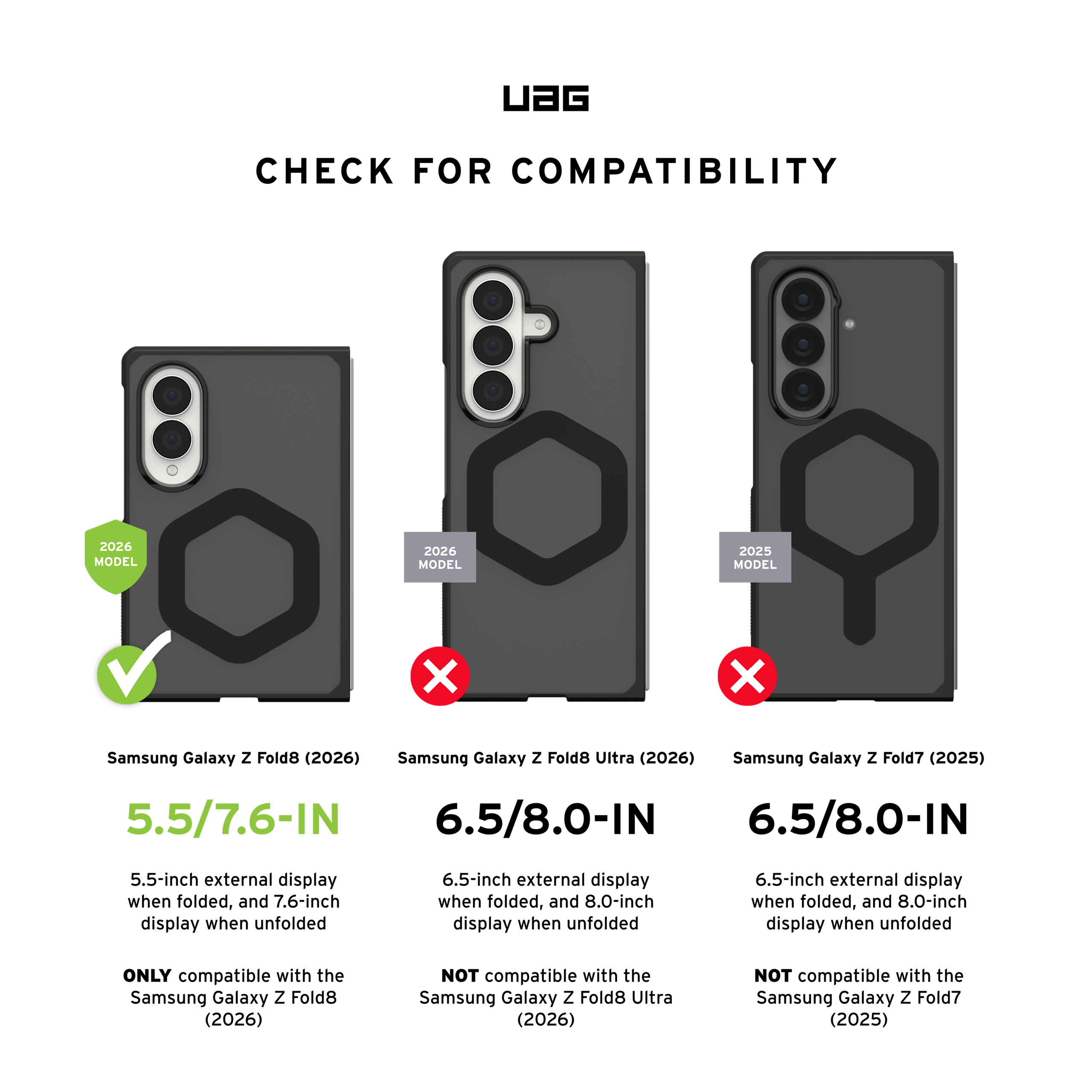 UAG Mouve Galaxy Z Fold8 Case MagSafe Compatible Military-Grade