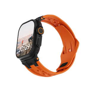 UAG Monarch Strap for Apple Watch Apple Watch case in Orange/Black Titanium detail view