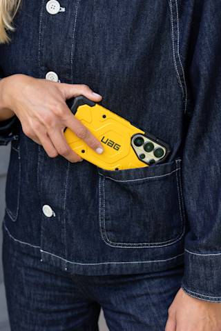 UAG Pathfinder Galaxy S26 Ultra Case Galaxy S26 Ultra in Heritage Yellow lifestyle view