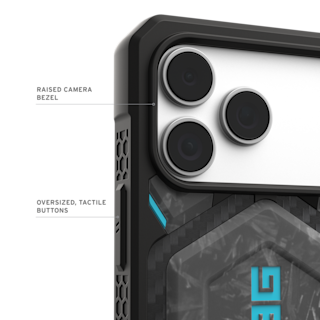 UAG Forged Carbon Fiber iPhone 17 Pro Max Case - Limited Edition Monarch Pro iPhone 17 Pro Max in Forged Carbon Fiber/Blue