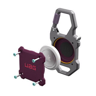 UAG Monarch AirTag Case AirTag in Deep Purple Synth detail view