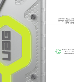 UAG Galaxy S26 Ultra - Pathfinder Clear Case + Lanyard Wrist Tether Lanyard in Active Neon Case + Active Neon Lanyard