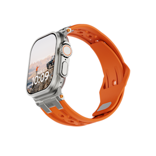 UAG Monarch Strap for Apple Watch Ultra 3, Ultra 2, Ultra Apple Watch Ultra 3/Ultra 2/Ultra case in Orange/Titanium detail...