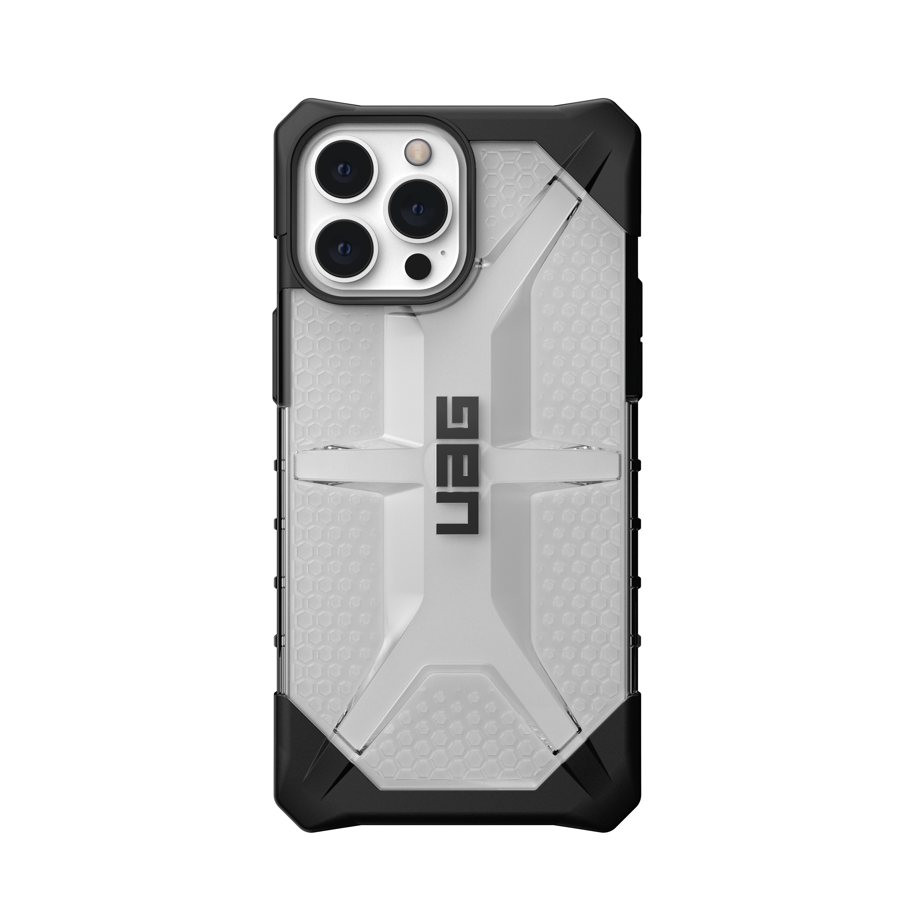 Urban Armor Gear Funda Plasma Compatible con Apple iPhone 13 Pro MAX Cover Compatible con Carga inalámbrica, Funda de teléfono Resistente a los Golpes, Bordes elevados Gris Transparente Ash 