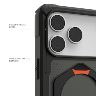 UAG Plasma XTE iPhone 18/17 Pro Max Case iPhone 18 Pro Max in Black/Pop Orange detail view