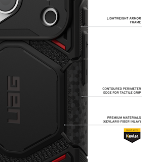 UAG Monarch Pro Kevlar iPhone 18 Pro Case iPhone 18 Pro in Kevlar® Black detail view