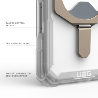 UAG Plasma XTE iPhone 18/17 Pro Case iPhone 18 Pro in Clear/Titanium detail view