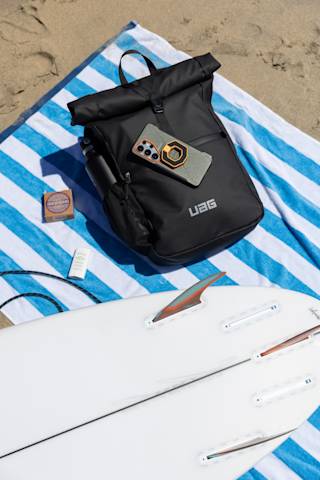 UAG 18L Rolltop Backpack with DRYOUT® Active Moisture-Removal Technology™ Backpacks case in Black lifestyle view