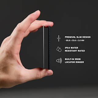 UAG Metropolis Dual Tracker Card for Apple and Android Tracker Card case in Black/Micro Hexagon detail view