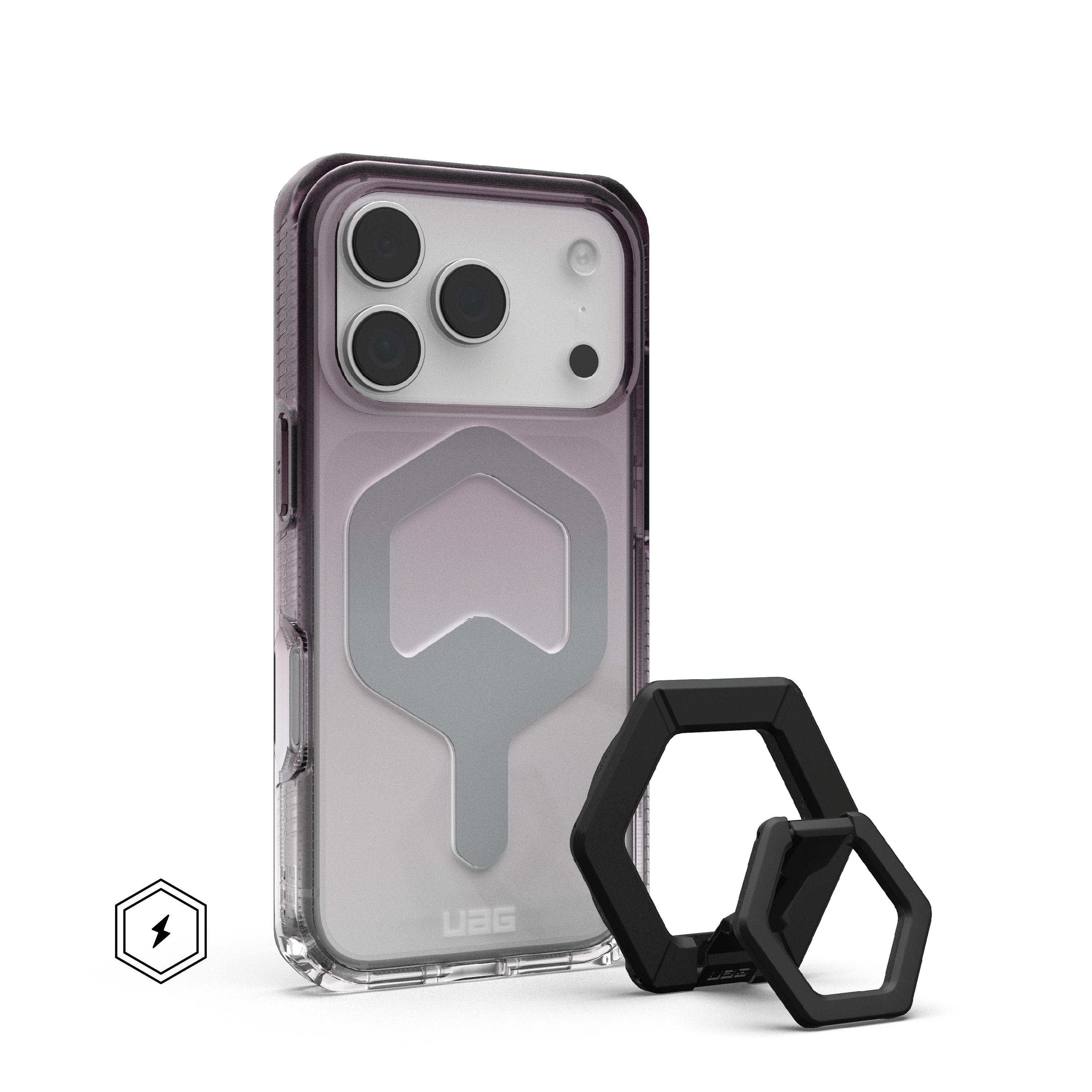 UAG iPhone 17 Pro Phone Case and Magnetic Ring Stand Bundle Clear