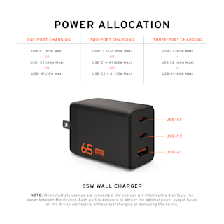 UAG SRGE (US) 65W 3 Port Wall Charger Wall Chargers case in Black
