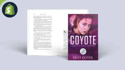paperback book cover with title Coyote. indie bookstore by Kelly OIiver using Lulu Direct.