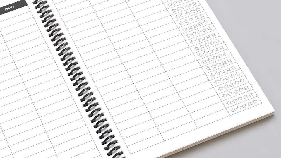 lulu reading tracker notebook interior image of book reviews