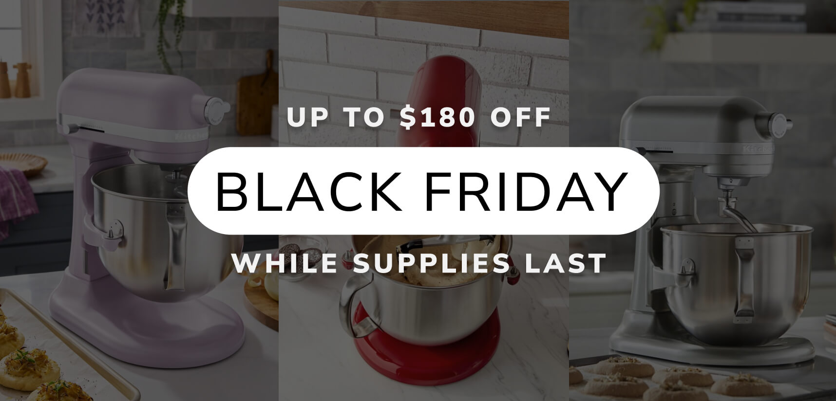 A collage of KitchenAid® bowl-lift stand mixers