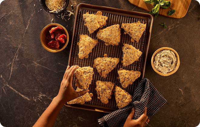Olive, Parmesan and Sun-Dried Tomato Scones