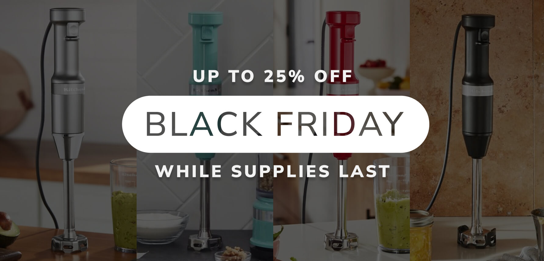 A collage of KitchenAid® hand blenders