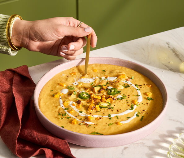 A dip on a plate
