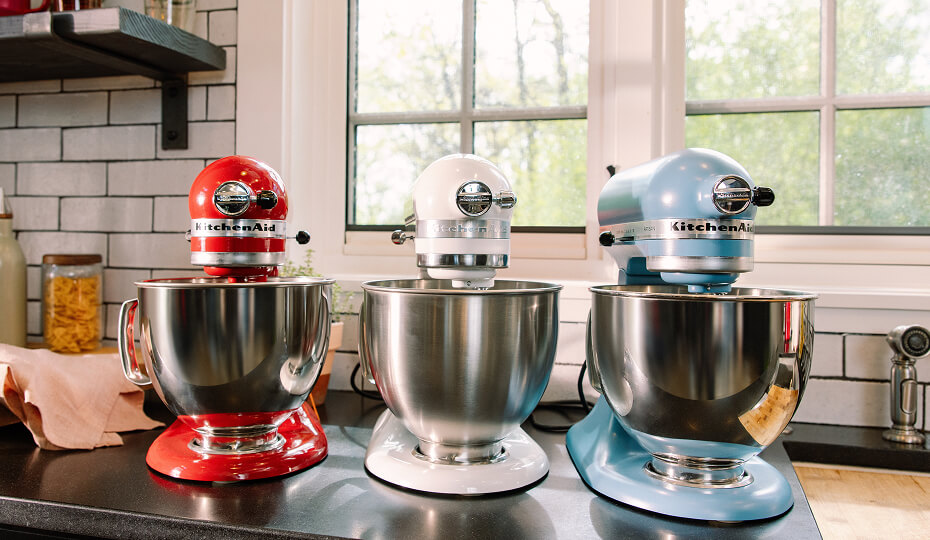 Three KitchenAid<sup>®</sup> stand mixers