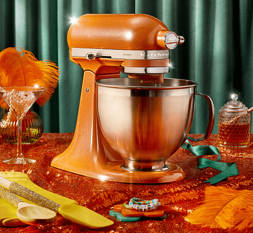 A Tangerine Twinkle stand mixer.